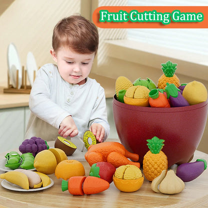 Children Simulation Cut Fruit Girl Toys Pretend To Play Kitchen Games Party Activities Apple Box Play House Set Girl Games Gifts