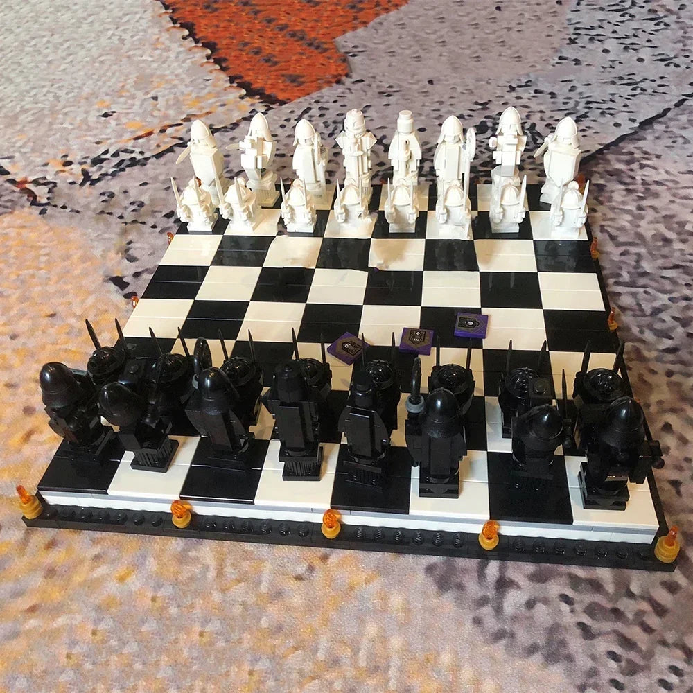 Film New 76392 Wizard Chess Final Challenge Interactive Game Building Blocks Knight Role Playing Chess Christmas Birthday Gift