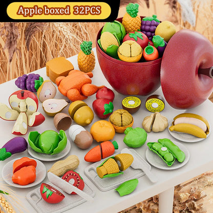 Children Simulation Cut Fruit Girl Toys Pretend To Play Kitchen Games Party Activities Apple Box Play House Set Girl Games Gifts