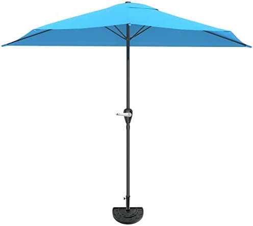 Pure Garden Half Umbrella 9 Ft Outdoor Shade
