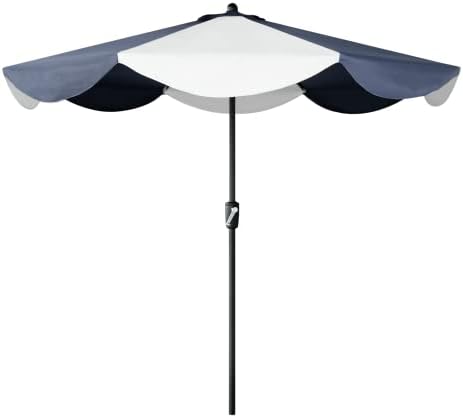 Tempera 9ft Auto Tilt Scalloped patio umbrella withFade Resistance