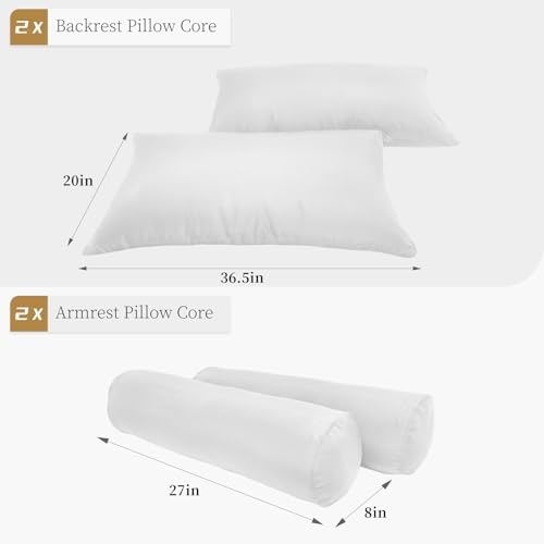 Twin Size Pillow Bolster Cushion Inserts Replacement Set