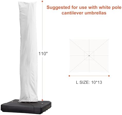 UV-Protectable patio umbrella cover Easy to use White container