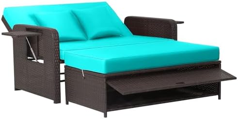 Tangkula patio wicker daybed set