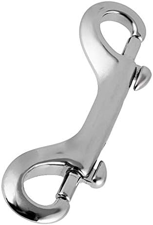 2pcs Stainless Steel Double End Bolt Snap Hook Diving Clip Keychain