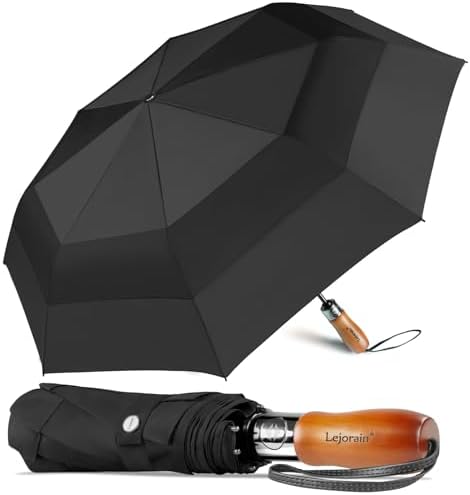 Lejorain Golf Umbrella - Lightweight Double Canopy Portable