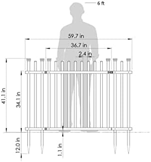 35ft H x 5ft W Vinyl Picket Fence Gate Kit with 1 Gate