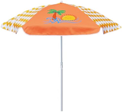 Perfect for Sand Water Tables - Kids Durable Seaside Umbrella Orange Coconut Tree