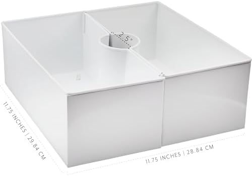White Square Umbrella Planter for Patio Tables