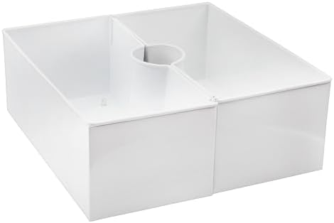 White Square Umbrella Planter for Patio Tables