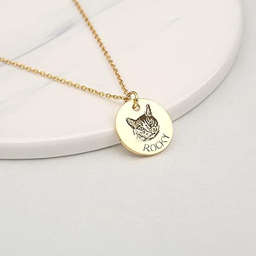 Anavia Personalized Pet Portrait Necklace with Multi Disc Design
