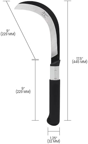 Zenpot K310 - 9 Inch Carbon Steel Sickle withPremium Comfort Grip