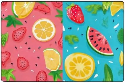 Colorful Fruits Flannel Non-Slip Mat 36x24 inches