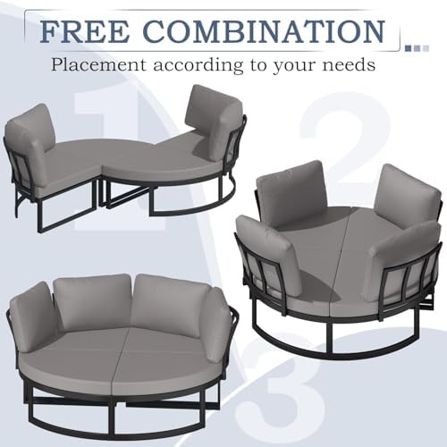 AECOJOY Metal Outdoor Daybed Sectional
