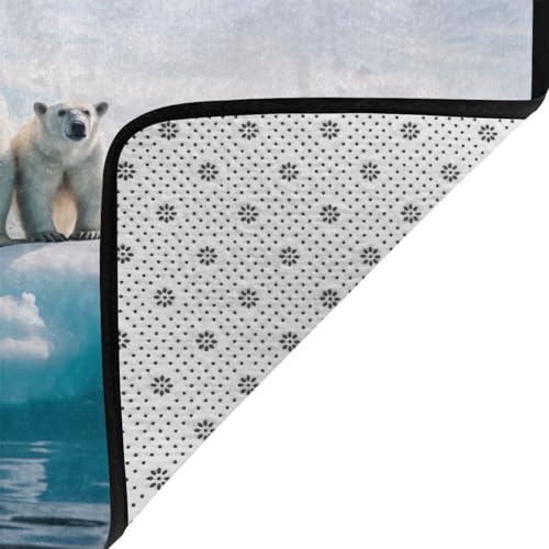 Three-Polar Bear Flannel Non-Slip Mat Multiple Sizes
