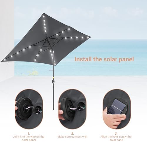 10x65ft patio umbrella with solar lights