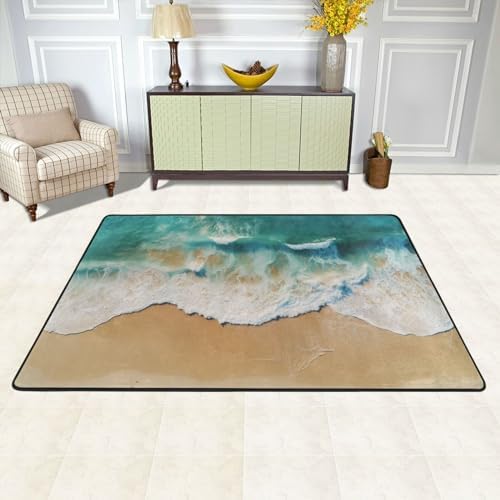 Seaside Beach Flannel Non-Slip Floor Mat 36x24