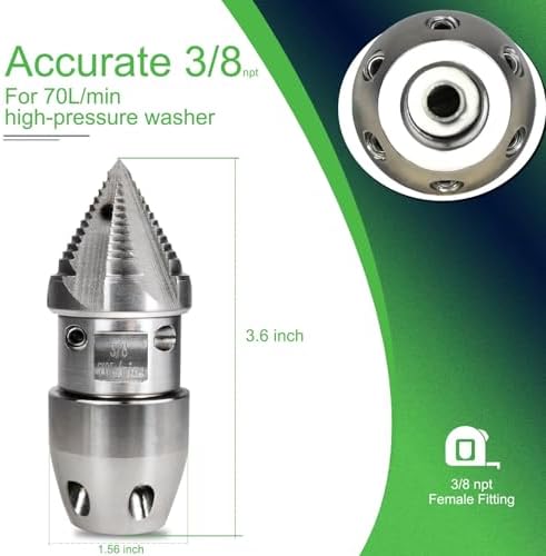 38 NPT sewer jetter nozzle