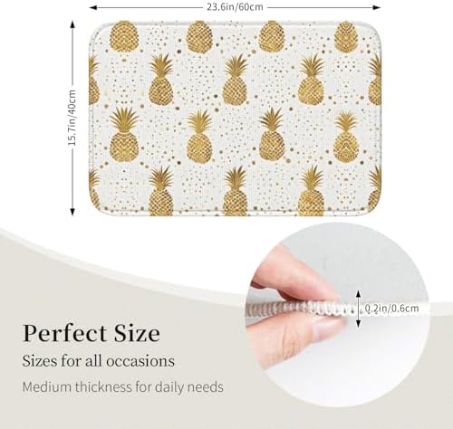 Gold Glitter Pineapples 40x60 Hem Mat