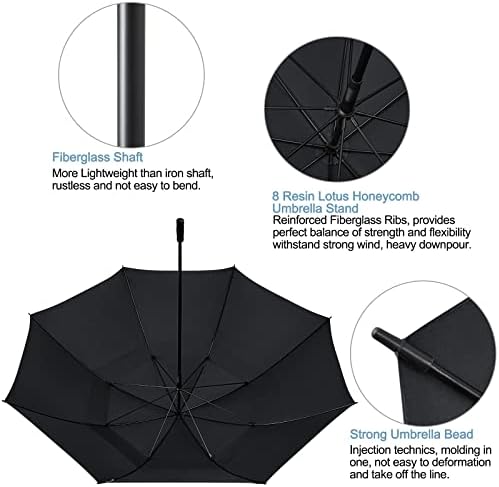 G4Free 80 Inch Oversize Golf Umbrella Double Canopy Windproof