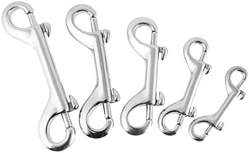 2pcs Stainless Steel Double End Bolt Snap Hook Diving Clip Keychain