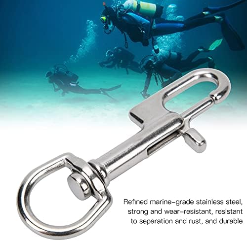 Qiilu Durable Stainless Steel Diving Clips Ergonomic Design 90mm