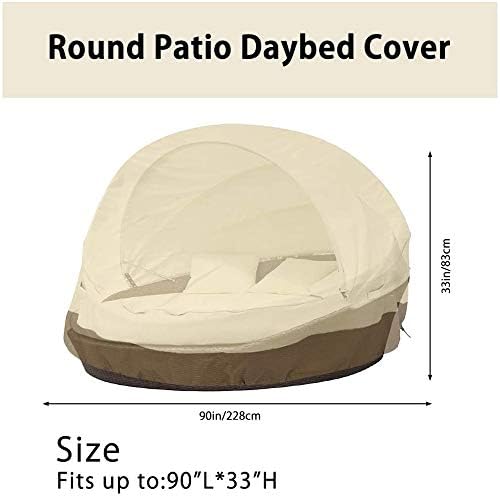 JC Outdoor Daybed Cover - Round 90-inch Water Resistant patio furniture