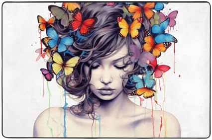Beauty and Butterfly Non-Slip Floor Mat