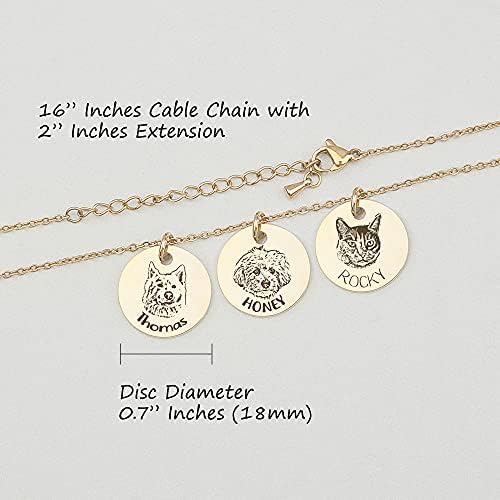 Anavia Personalized Pet Portrait Necklace with Multi Disc Design