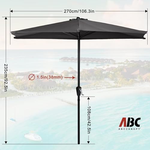 ABCCANOPY Half Round Patio Umbrella