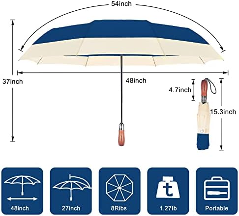 Lejorain Golf Umbrella - 54in Portable Windproof