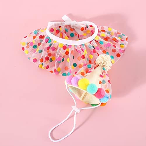 Cat Dog Princess Costume Set with Bandana Scarf and Party Hat