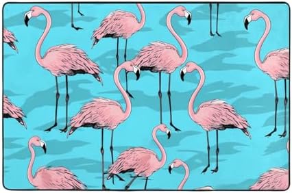 Flamingos Flannel Non-Slip Floor Mat with Memory Foam 36X24