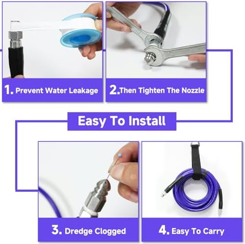 NIFUAL 100FT sewer jetter kit for pressure washer