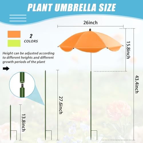 Axcoix Plant Umbrella Tiltable Shade for Plants Durable Garden Umbrella