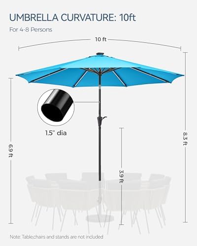 LUXury patio umbrella with SOLAr Lights