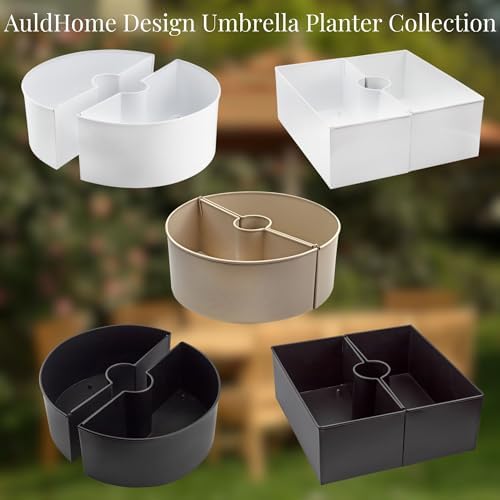 White Square Umbrella Planter for Patio Tables