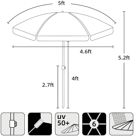 Perfect for Sand Water Tables - Kids Durable Seaside Umbrella Orange Coconut Tree