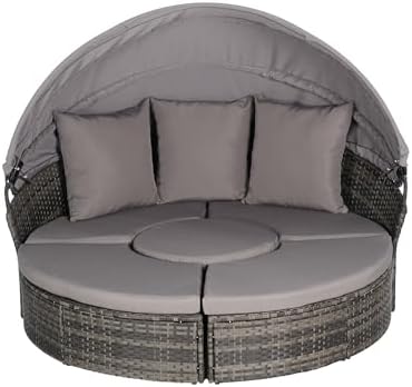 Merax 5-Piece Outdoor Patio Set with Retractable Canopy