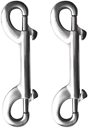 2pcs Stainless Steel Double End Bolt Snap Hook Diving Clip Keychain