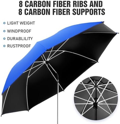 Adjustable 2-Pack Beach Umbrella for Chairs with UPF50 UV Protection