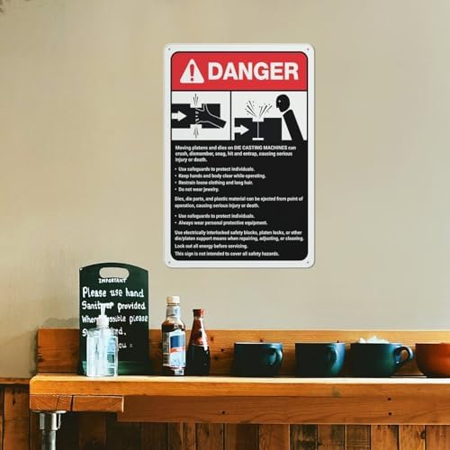 Danger Die Casting Machine Guidelines Sign