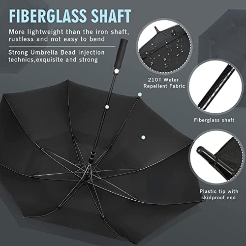 ZOMAKE Large Golf Umbrella Double Canopy Weather-Resistant Insulated Vented Canopy Lightweight Stylish