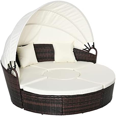 Stylish PE Rattan Outdoor Daybed Set