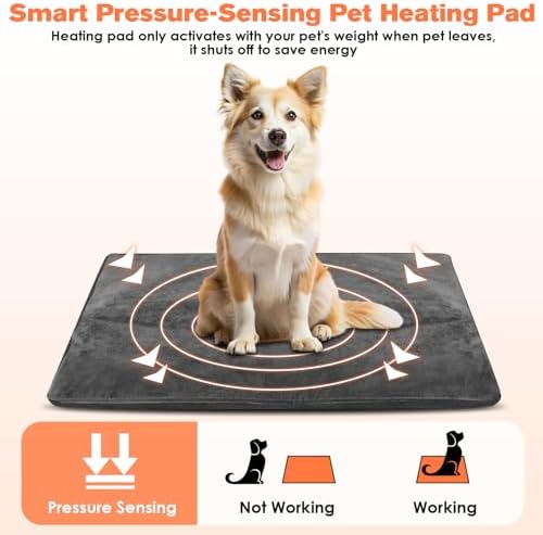 Comfort with Heat Adjustable Pet Heating Pad for Dogs Cats