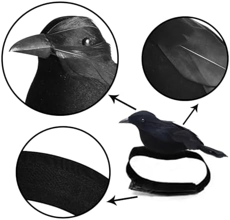JLJIUBBKX Realistic Black Feather Crow Statue