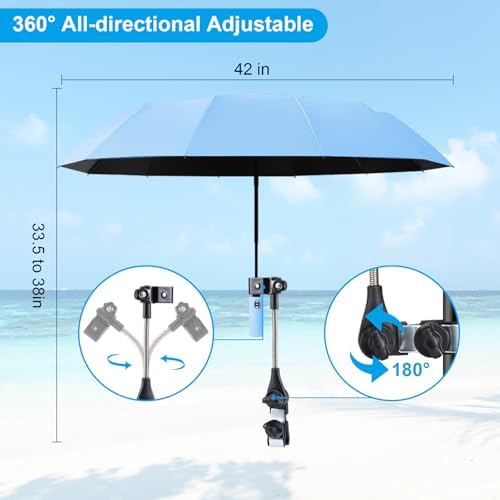 Adjustable UV Shade Chair Umbrella for Beach Camping