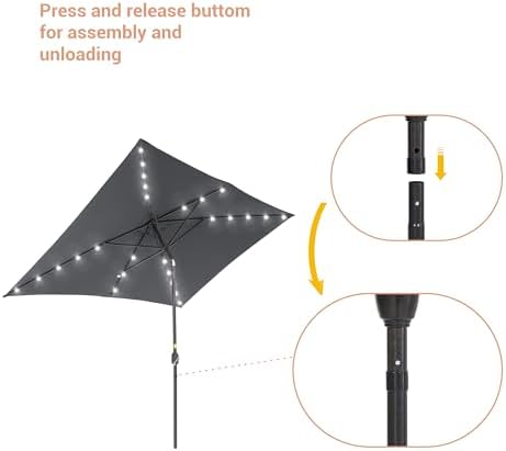 10x65ft patio umbrella with solar lights