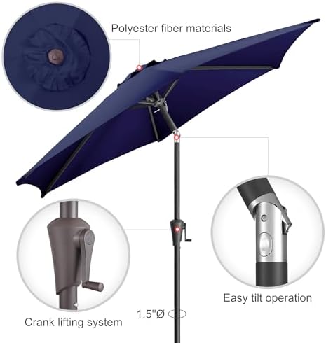 9 Foot Outdoor Patio Umbrella with UV Protection and Waterproof Coating