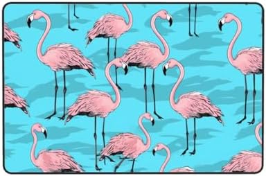 Flamingos Flannel Non-Slip Floor Mat with Memory Foam 36X24